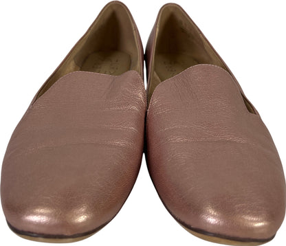 Naturalizer Women’s Pink Metallic Leather Emiline Flat Loafers - 7