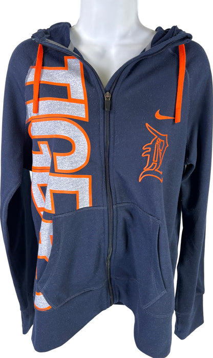 Nike Women’s Blue Detroit Tigers Baseball Full Zip Hoodie Sweatshirt - L