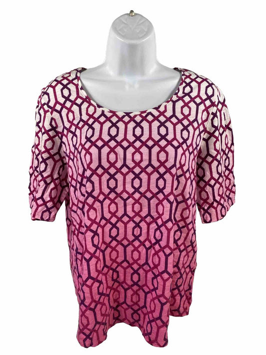 Chico's Women's Purple Short Sleeve Ultimate Tee Shirt - 1/US M