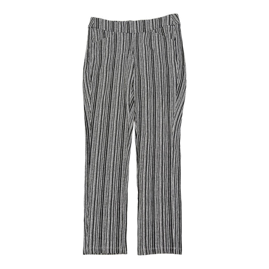 Chico’s Women’s White/Black Striped Travelers Pull On Pants - 00 R/US 2 R