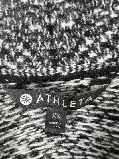 Athleta Women’s Black Striped Wool Cashmere Panorama Point Sweater Wrap - XS