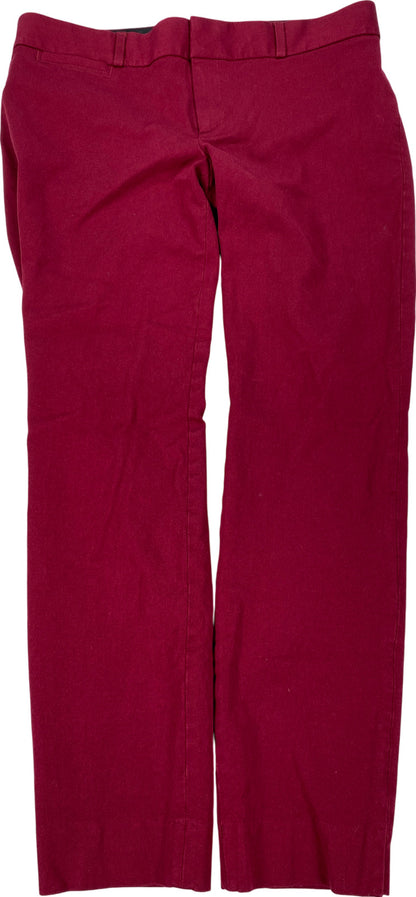 Banana Republic Women’s Dark Red Sloan Fit Tapered Stretch Pants - 8