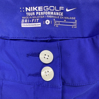 Nike Women's Purple Dri-Fit Golf Tour Performance Shorts - 8