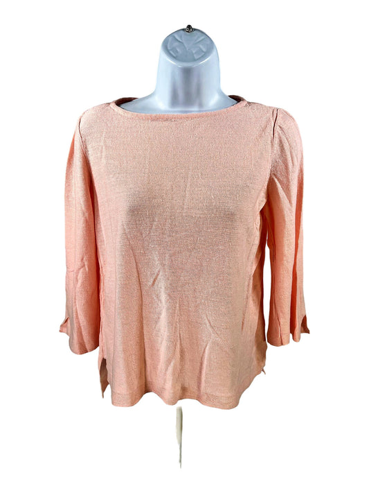 J. Jill Women’s Pink 3/4 Sleeve Linen Blend Knit Top - S