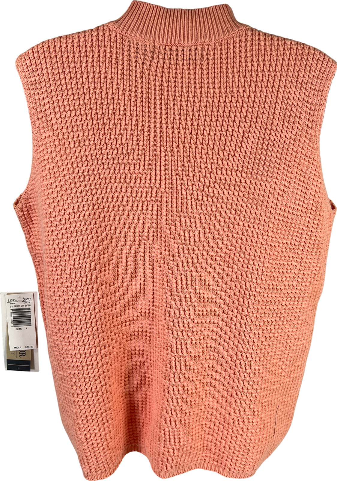 NEW Sag Harbor Sport Women’s Orange/Coral Sleeveless Sweater - L