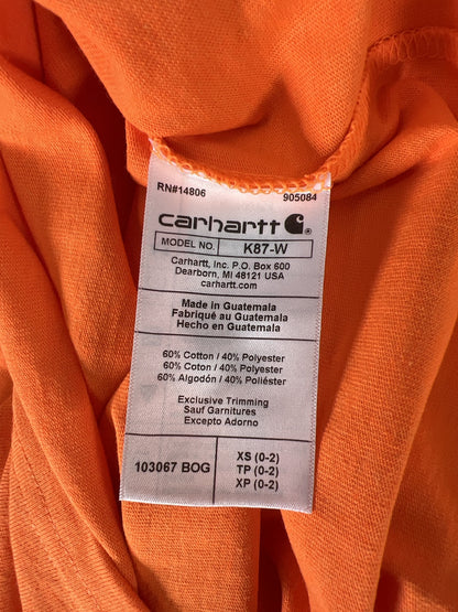 NEW Carhartt Women’s Bright Orange Loose Fit Heavyweight Pocket T-Shirt - XS