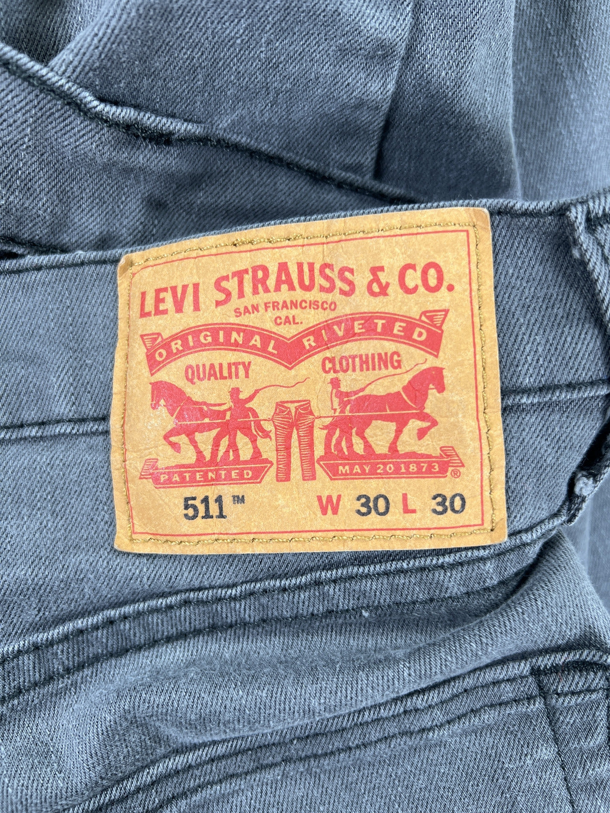 Levi’s Men’s Gray 511 Slim Fit Denim Jeans - 30x30