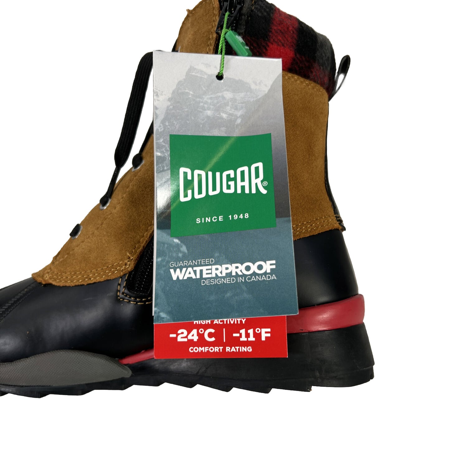 NEW Cougar Women's Red Plaid Waterproof Totem Duck Boots - 6