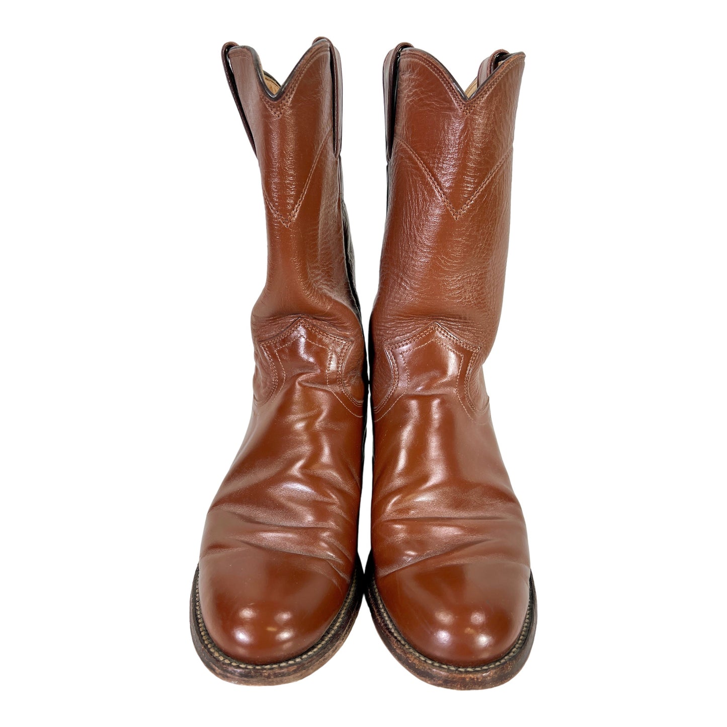 Justin Men’s Brown Leather 3802 Mid Calf Cowboy Western Boots - 6B