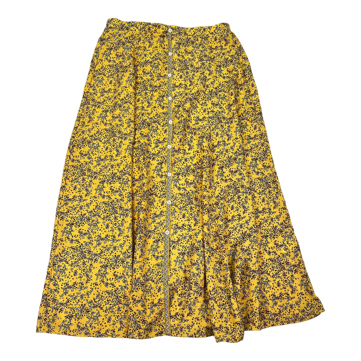 Max Studio Women’s Yellow Floral Ankle Length Maxi Skirt - S