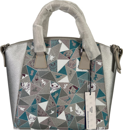 NEW Dooney & Bourke Silver Metallic Leather Disney 100 Special Moments Tote Bag