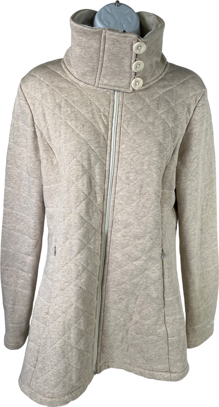 The North Face Women’s Beige Caroluna Quilted Fleece Lined Full Zip Jacket - M