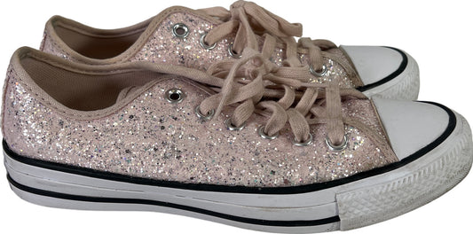 Converse Women’s Pink Glitter Shine Low Top Lace Up Sneakers - 7