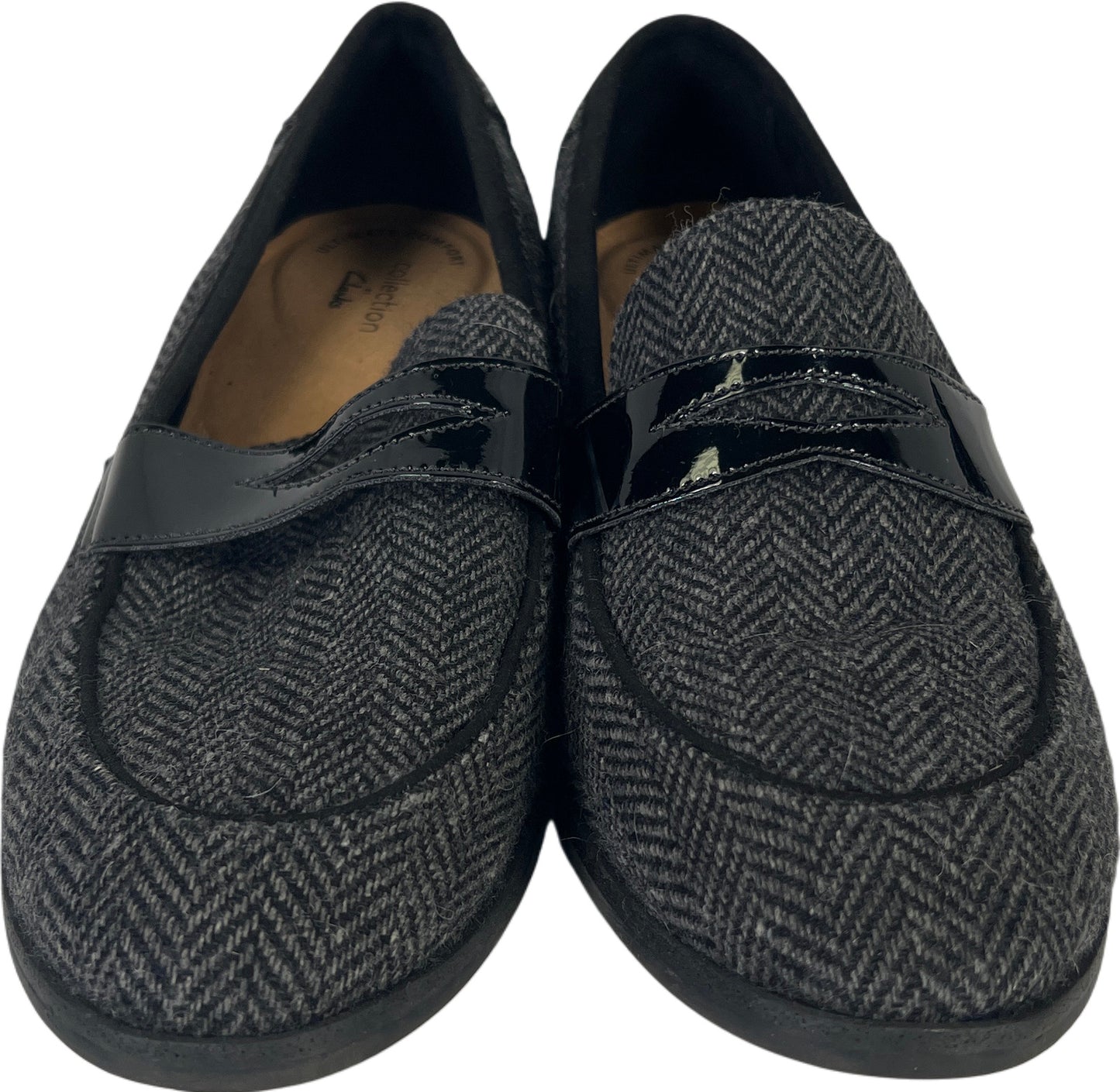 Clarks Collection Women’s Black/Gray Soft Cushion Loafers - 8