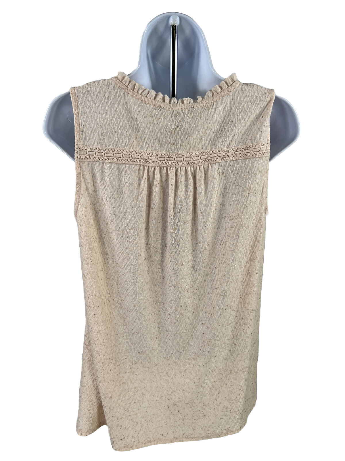 NEW Cable and Gauge Women's Beige Sleeveless Tassel Top - M