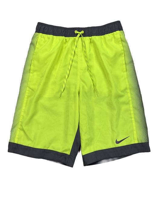 Nike Men's Neon Green Mesh Lined Swim Trunks Shorts - M