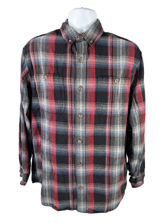 Duluth Trading Co Men’s Red Plaid Button Down Flannel Shirt - M