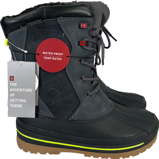 NEW Swiss Tech Boys Gray Water Proof 400g Insulated Winter Boots -  Youth 6