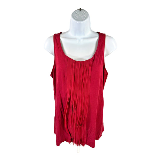 Ann Taylor Women’s Red Pleated Panel Front Tank Top - L