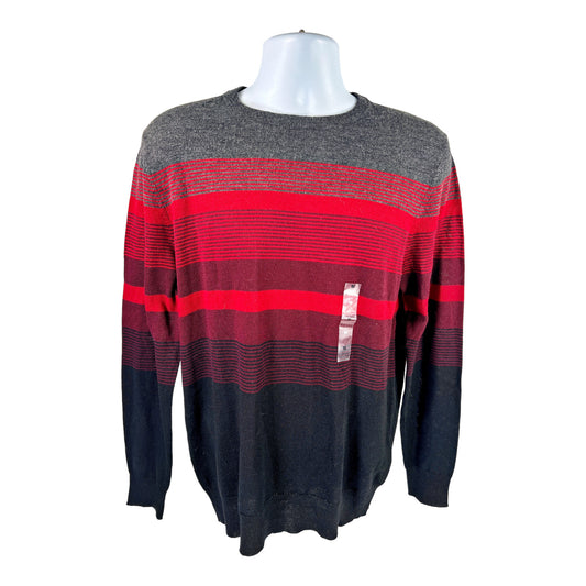 NEW Club Room Men’s Red Striped Merino Wool Blend Sweater - M