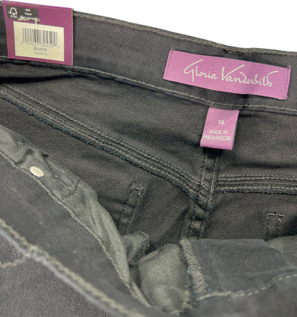 NEW Gloria Vanderbilt Women’s Black Denim Amanda Tapered Jeans - 14 Short