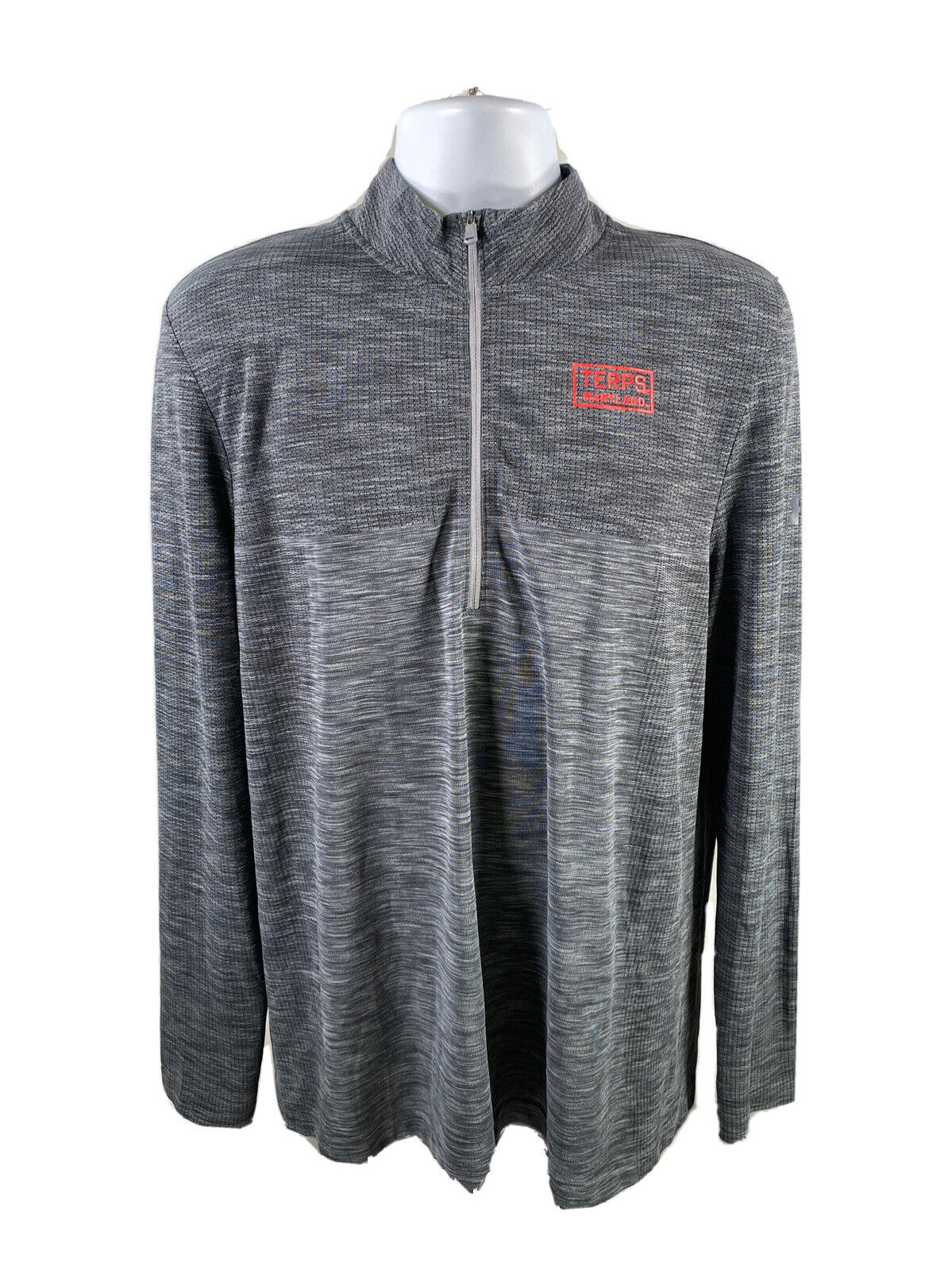 NEW Under Armour Men's Gray Maryland Terrapins 1/4 Zip Athletic Shirt - L