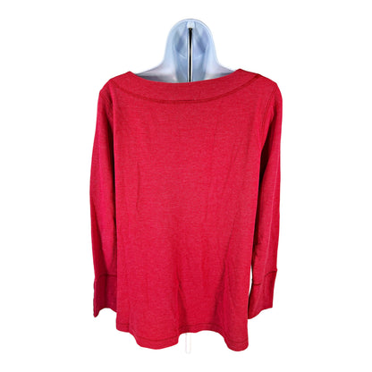 J.Jill Women’s Red Waffle Knit Long Sleeve Shirt - M