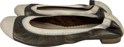 Seychelles Women’s Bronze/Cream Leather Slip On Ballet Flats - 8