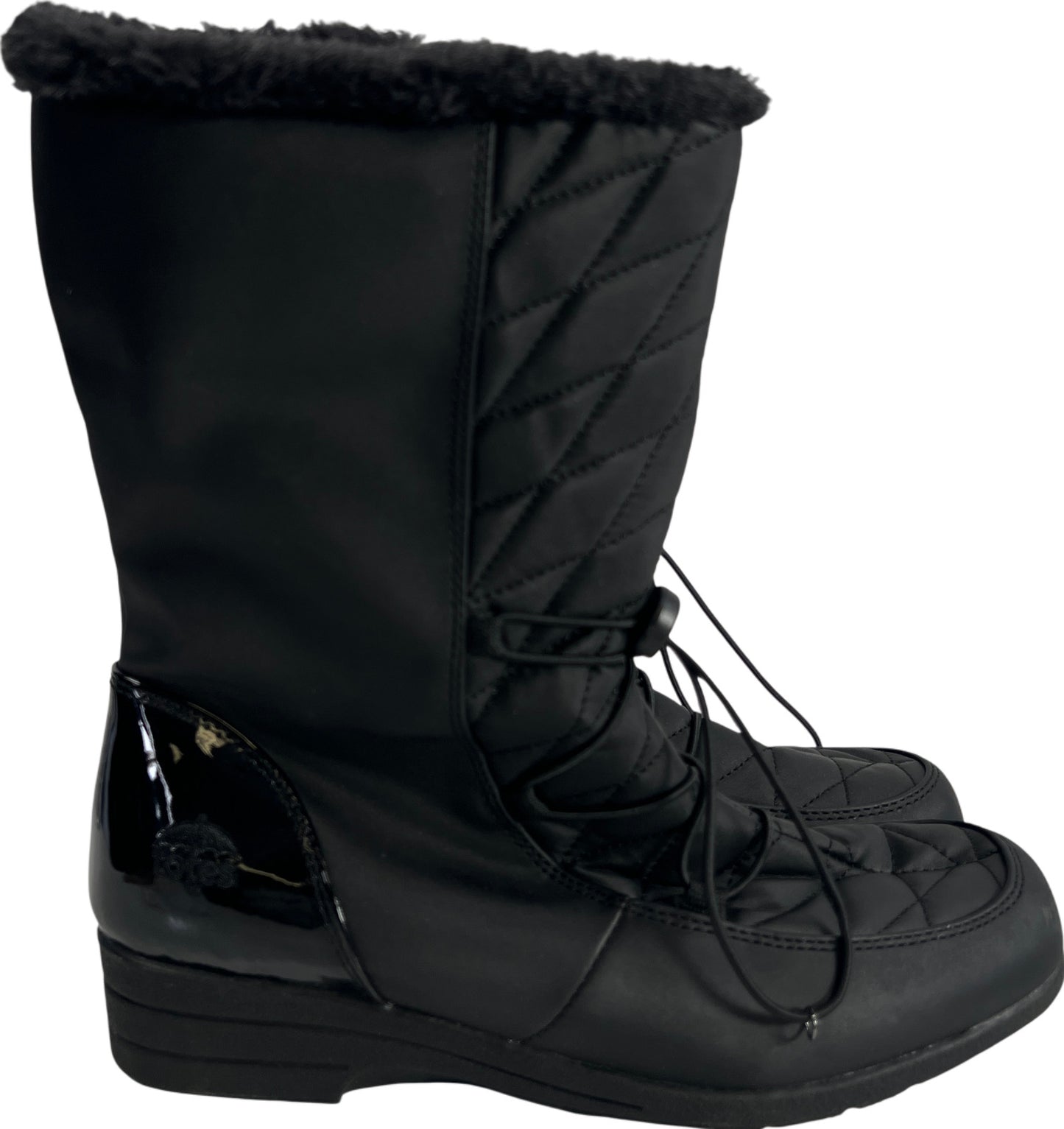 NEW Totes Women’s Black Polly WaterproofFaux Fur Lined Winter Boots - 9