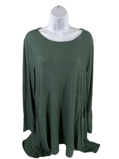 Chico's Women's Dark Green Long Sleeve Tunic Sweater - 1/US M