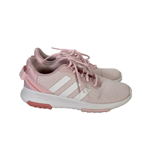 Adidas Women's Pink Racer Lace Up Athletic Running Shoes - 5