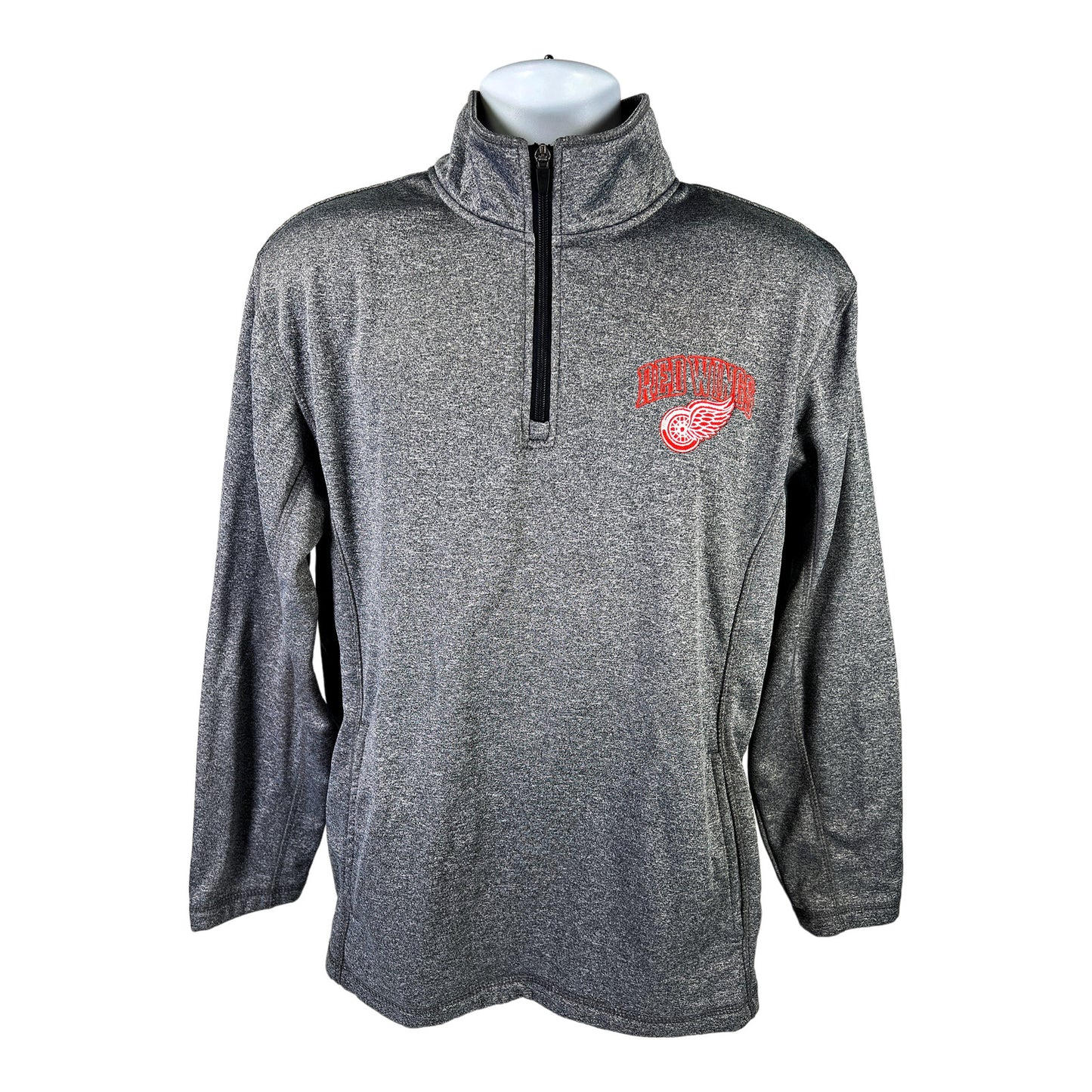 NHL Men’s Gray Detroit Red Wings Hockey 1/4 Zip Sweatshirt - M