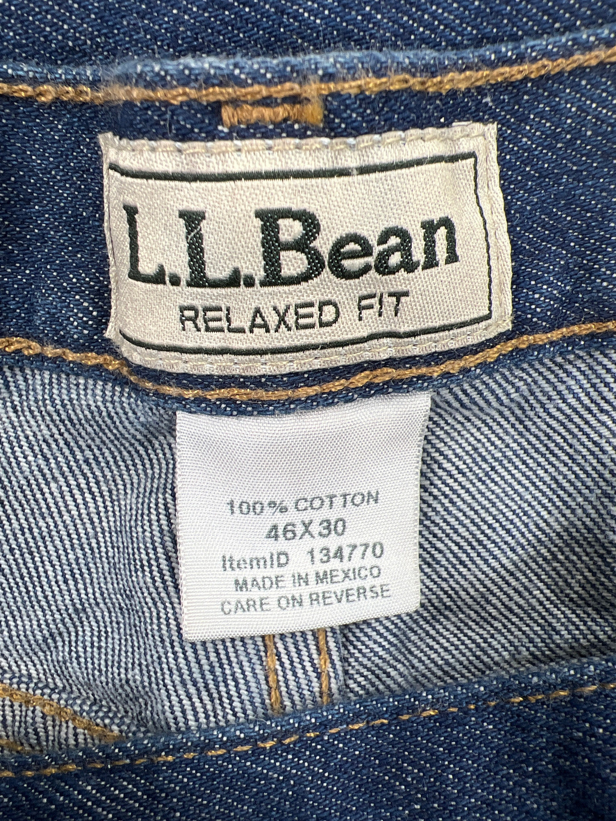 L.L Bean Men’s Medium Wash Relaxed Fit Denim Jeans - 46x30