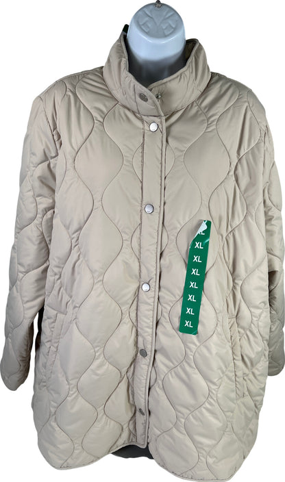 NEW 32 Degrees Women’s Beige Quilted Snap Button Jacket - XL