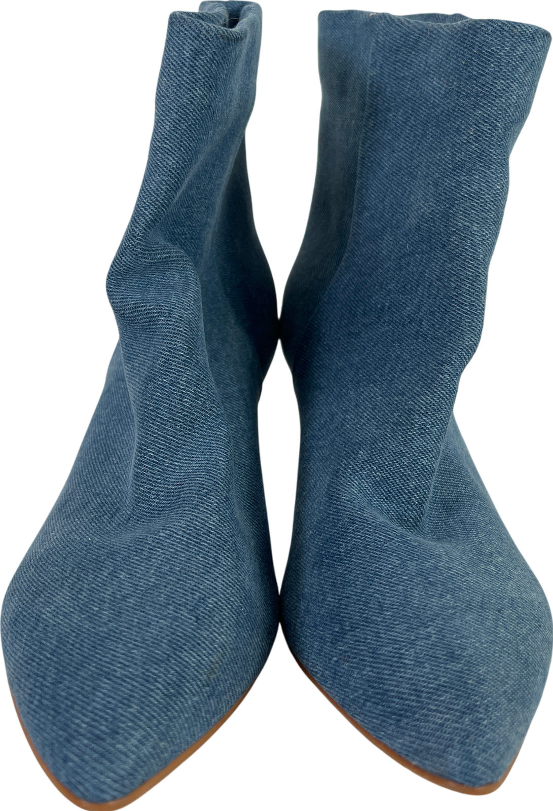 Dolce Vita Women’s Blue Denim Pointed Toe Heeled Booties - 6.5 M