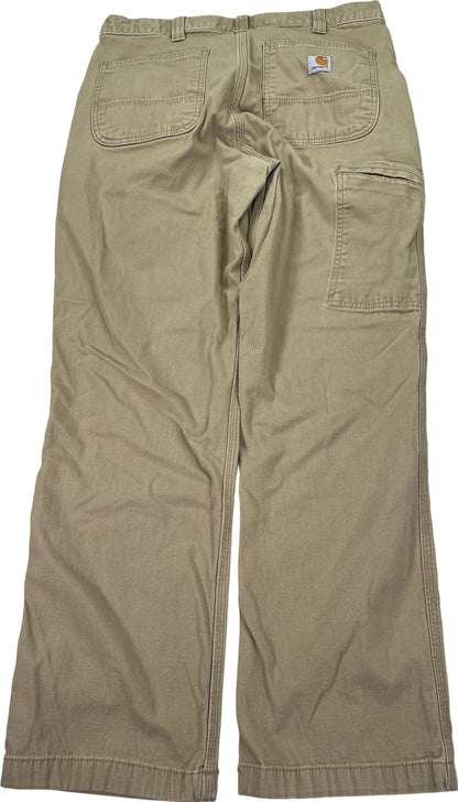 Carhartt Men’s Beige Relaxed Fit Canvas Work Pants - 34x32