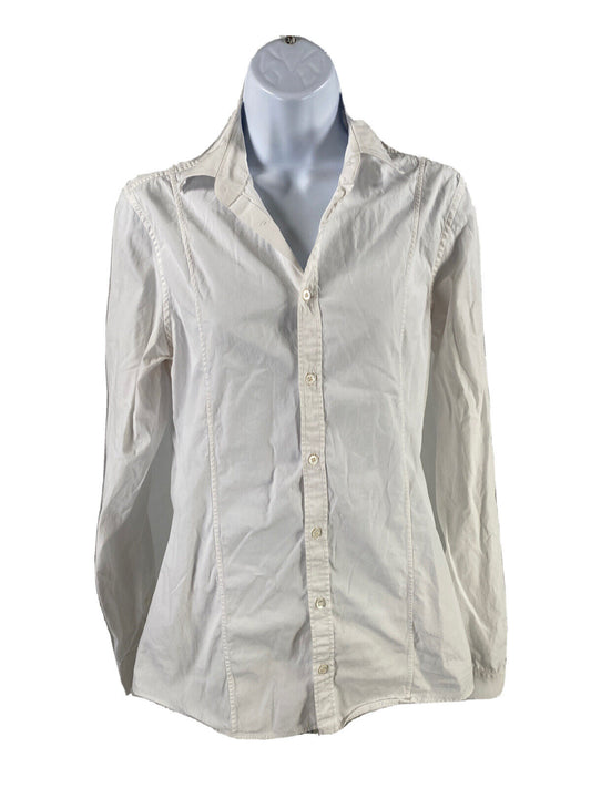 Gucci Women's White Slim Fit Long Sleeve Button Up Dress Shirt - 38/15