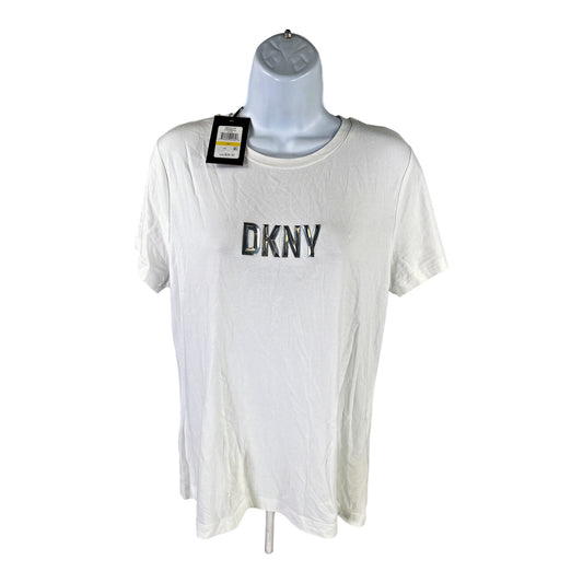 NEW DKNY Women’s White Short Sleeve Crewneck T-Shirt - M