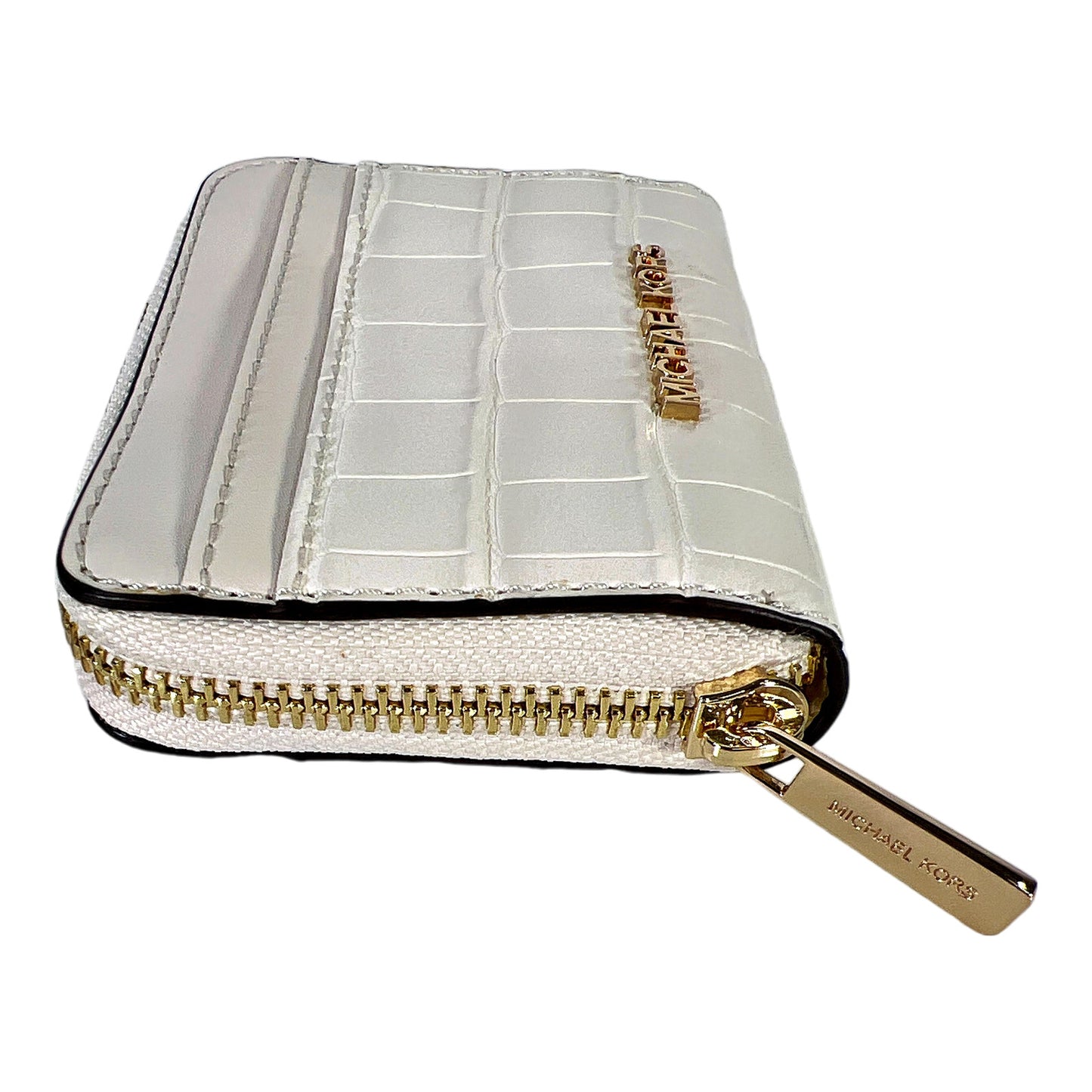 Michael Kors Women’s Ivory/Cream Jet Set Zip Around Card Case Wallet