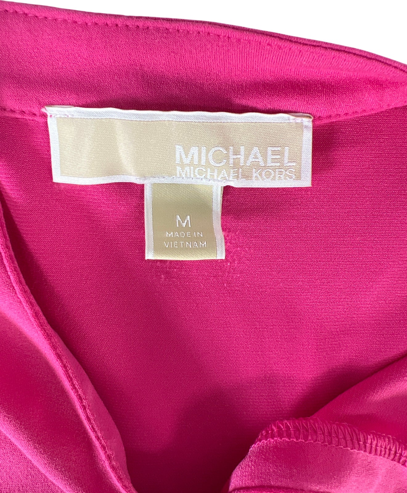 Michael Kors Women’s Pink Roll Tab Sleeve 12/ Zip Top Blouse - M