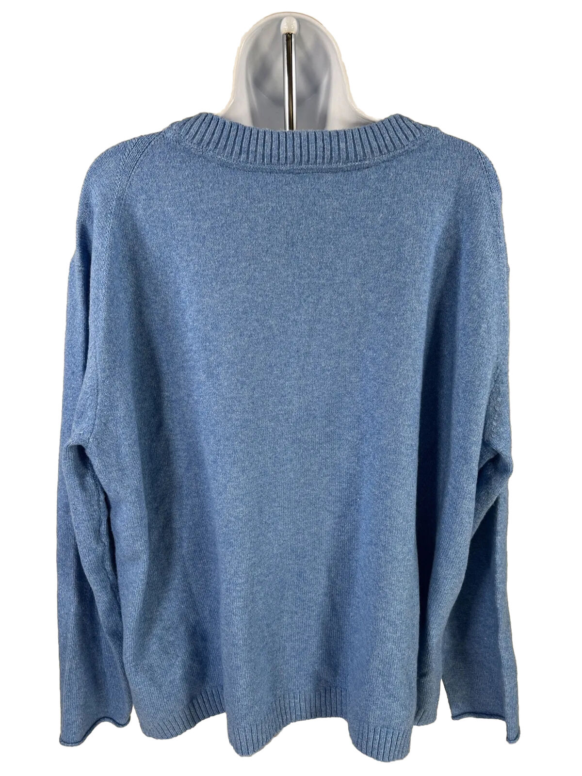 NEW J. Jill Women's Blue Long Sleeve Stretch Split Hem Sweater - L