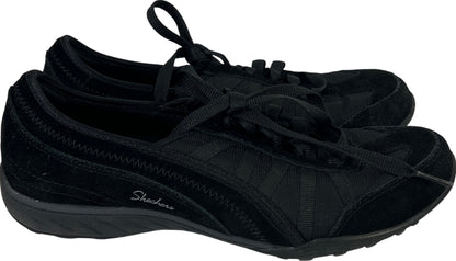 Skechers Women’s Black Suede Breathe Easy Lace Up Casual Sneakers - 8.5