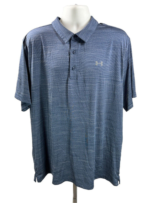 Under Armour Men's Blue Micro Striped Short Sleeve Polo Shirt - 3XL