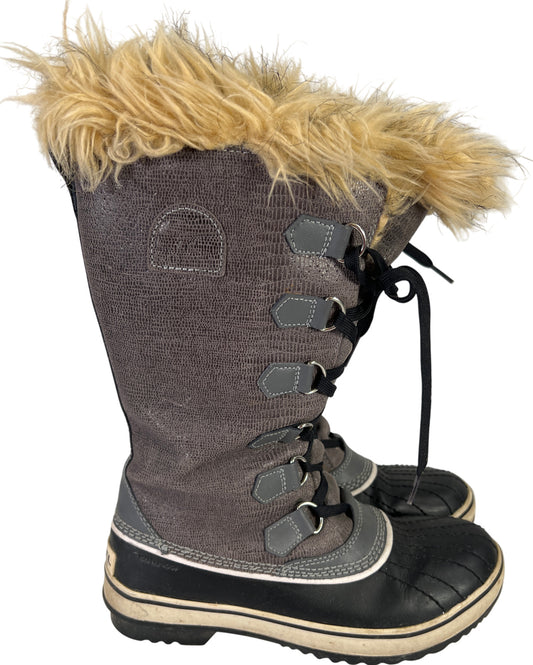 Sorel Women’s Gray Joan of Arctic Tall Lace Up Waterproof Winter Boots - 7