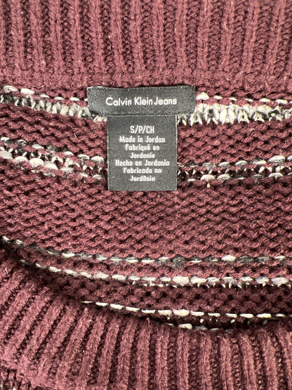 Calvin Klein Women’s Burgundy Knit Long Sleeve Sweater - S