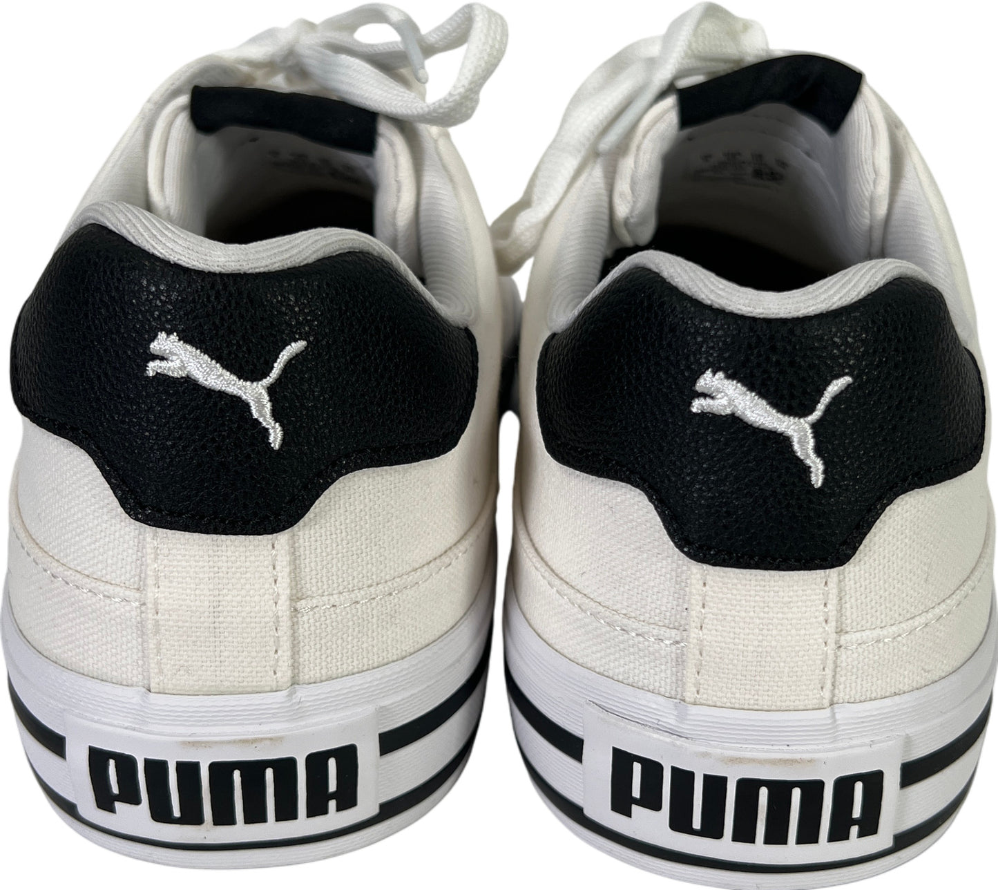 NEW Puma Men’s White Lace Up Court Classic Vulcanized Sneakers - 10