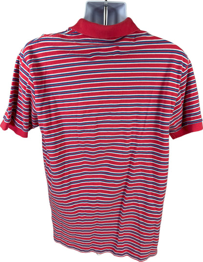 Polo Ralph Lauren Men’s Pink Striped Short Sleeve Cotton Polo Shirt - L