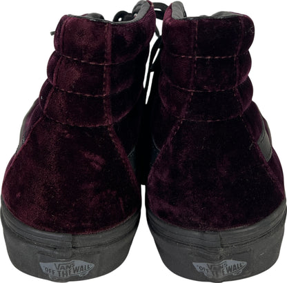 Vans Women’s Dark Purple Crushed Velour/Velvet Hi-Top Lace Up Sneakers - 7.5