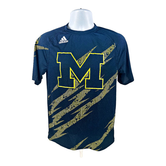 Adidas Men’s Blue Short Sleeve U of M Michigan Athletic Shirt - S