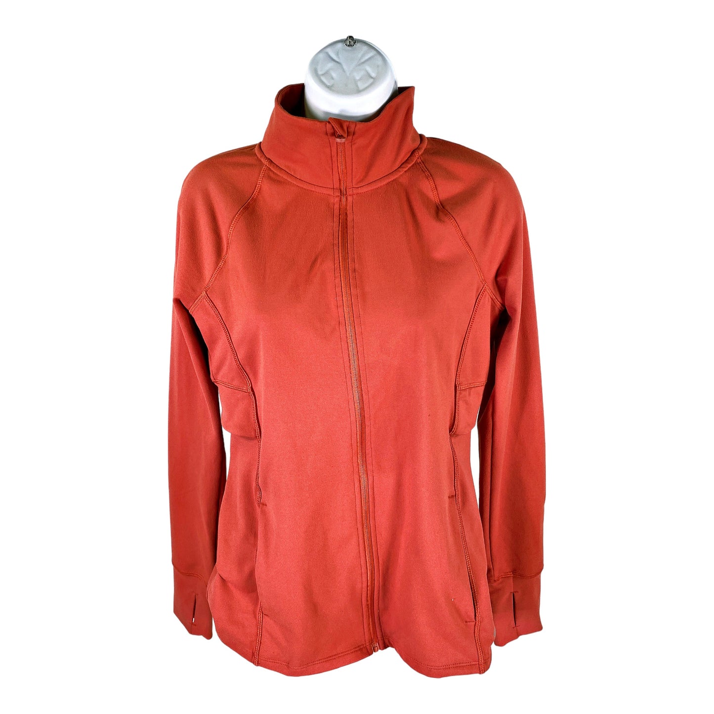 Alana Women’s Coral/Red Full Zip Mock Neck Athletic Jacket - S